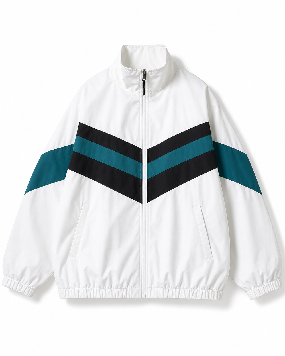 Chevron Motion Training Windbreaker in white, product packshot