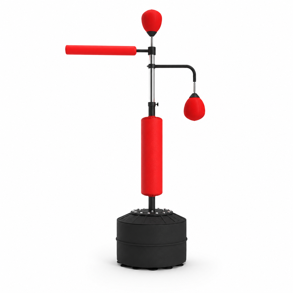 Multi-Station Free-Standing Boxing Trainer product packshot — synthetic creative